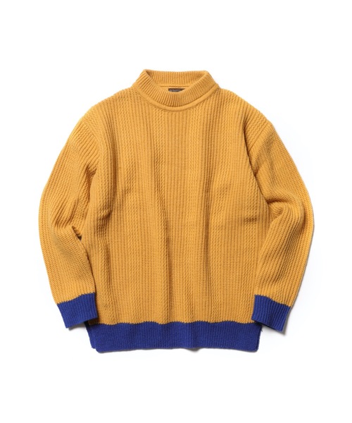 MR.OLIVE（ミスターオリーブ）の「ラムウール チェンジニット / ボトルネックニット(モックネックニット)（ニット/セーター・メンズ・ブラック/ホワイト系その他/イエロー系その他・SMALL/MEDIUM/LARGE）」の6枚目の写真