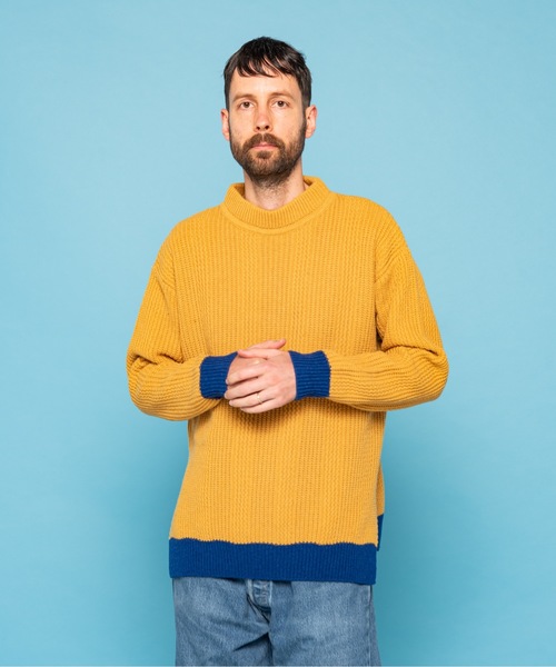 MR.OLIVE（ミスターオリーブ）の「ラムウール チェンジニット / ボトルネックニット(モックネックニット)（ニット/セーター・メンズ・ブラック/ホワイト系その他/イエロー系その他・SMALL/MEDIUM/LARGE）」の10枚目の写真