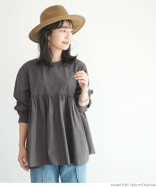 coca（coca）（コカ）の「ふんわり切り替えAラインブラウス（シャツ/ブラウス・レディース・ラベンダー/チャコールグレー・ONE SIZE）」の3枚目の写真