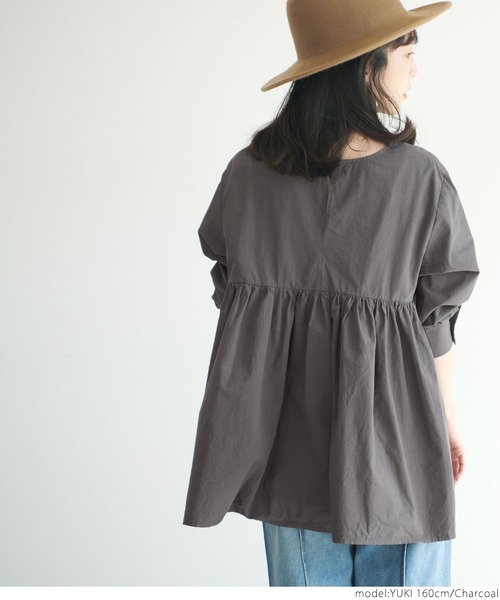 coca（coca）（コカ）の「ふんわり切り替えAラインブラウス（シャツ/ブラウス・レディース・ラベンダー/チャコールグレー・ONE SIZE）」の7枚目の写真