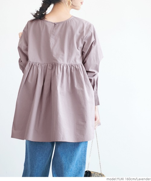 coca（coca）（コカ）の「ふんわり切り替えAラインブラウス（シャツ/ブラウス・レディース・ラベンダー/チャコールグレー・ONE SIZE）」の10枚目の写真