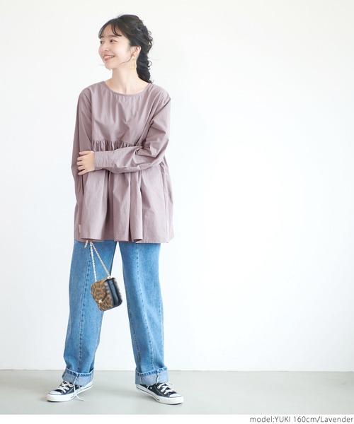 coca（coca）（コカ）の「ふんわり切り替えAラインブラウス（シャツ/ブラウス・レディース・ラベンダー/チャコールグレー・ONE SIZE）」の11枚目の写真