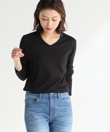 Honeys | テレコＶネックＴシャツ(Tシャツ/カットソー)
