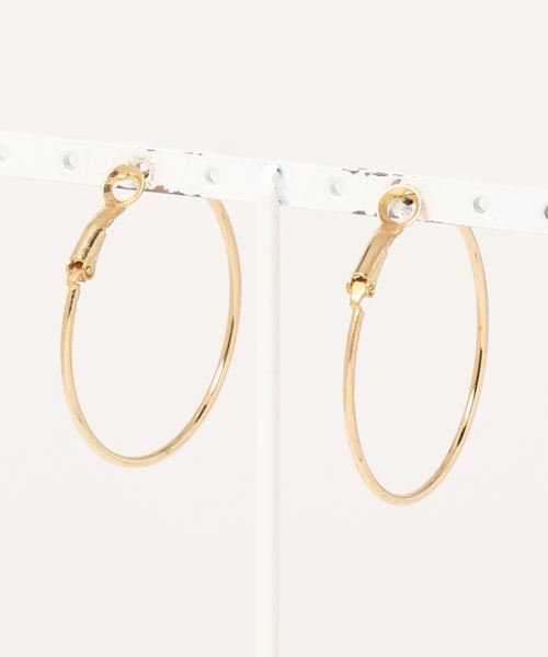 Paris シンプルフープピアス アクセサリー プレーン ピアス 両耳用 Ku Croissant クークロワッサン のファッション