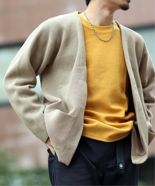 JOURNAL STANDARD（ジャーナルスタンダード）の「【SOLOTEX/ソロテックス】 ECOPET Air カーデ（カーディガン/ボレロ・メンズ・カーキ/ベージュ/ネイビー/ブラック/ブラウン・LARGE/MEDIUM/SMALL）」の4枚目の写真