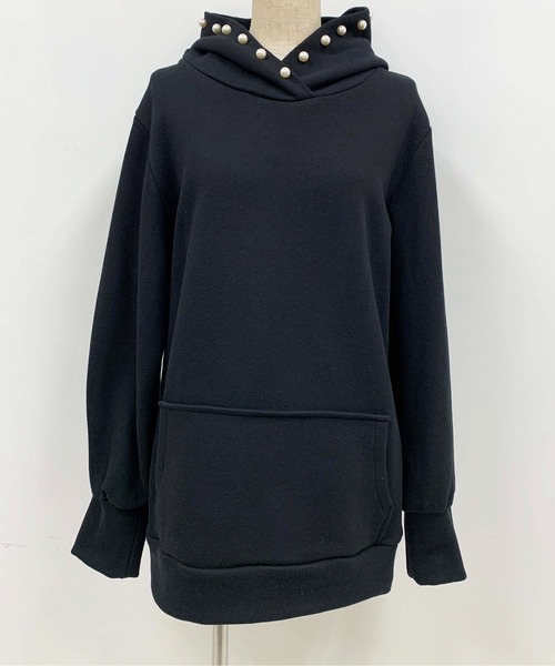 HERENCIA（ヘレンチア）の「パール付きフードパーカー（パーカー