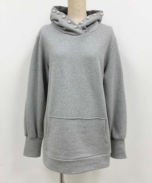 HERENCIA（ヘレンチア）の「パール付きフードパーカー（パーカー