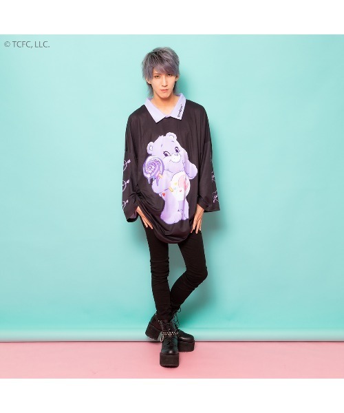 TRAVAS TOKYO（トラバス トウキョウ）の「【TRAVAS TOKYO × ケアベア SPECIAL COLLABORATION】ケアベア襟付きロンＴ（Tシャツ/カットソー・レディース・ブラック×パープル/ブラック×ピンク・FREE）」の9枚目の写真