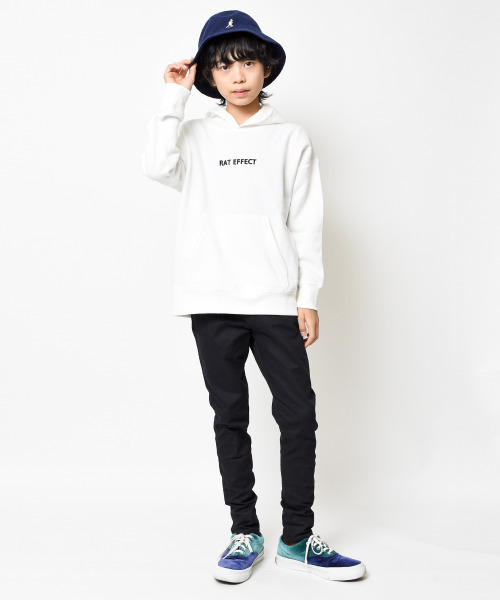 RAT EFFECT（ラットエフェクト）の「【裏起毛】バックロゴビッグパーカー（パーカー・キッズ・ブラック/ブラウン/ベージュ/オフホワイト/杢グレー・140/120/150/130/160/170）」の6枚目の写真