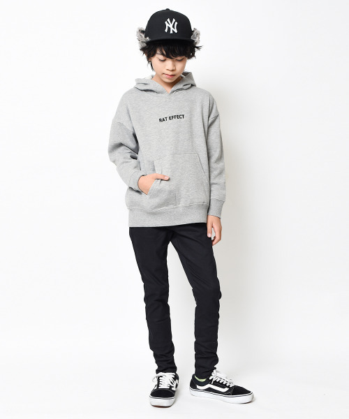 RAT EFFECT（ラットエフェクト）の「【裏起毛】バックロゴビッグパーカー（パーカー・キッズ・ブラック/ブラウン/ベージュ/オフホワイト/杢グレー・140/120/150/130/160/170）」の10枚目の写真