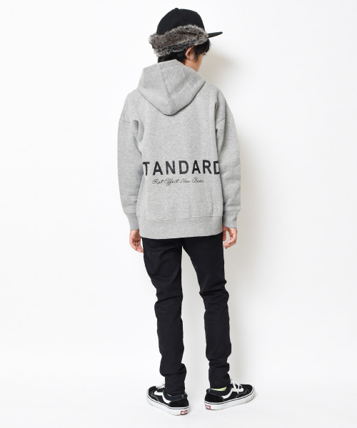 RAT EFFECT（ラットエフェクト）の「【裏起毛】バックロゴビッグパーカー（パーカー・キッズ・ブラック/ブラウン/ベージュ/オフホワイト/杢グレー・140/120/150/130/160/170）」の11枚目の写真