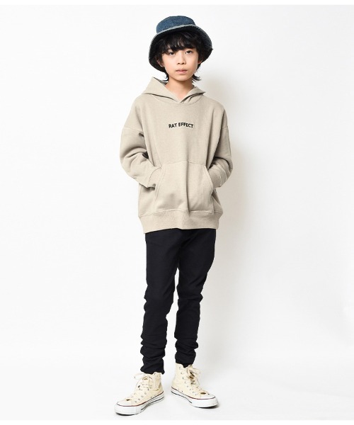 RAT EFFECT（ラットエフェクト）の「【裏起毛】バックロゴビッグパーカー（パーカー・キッズ・ブラック/ブラウン/ベージュ/オフホワイト/杢グレー・140/120/150/130/160/170）」の19枚目の写真