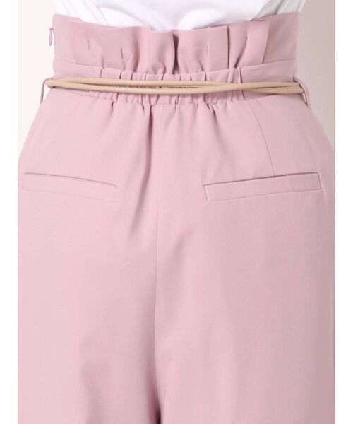 リングベルト付ハイウエストタックストレートパンツ