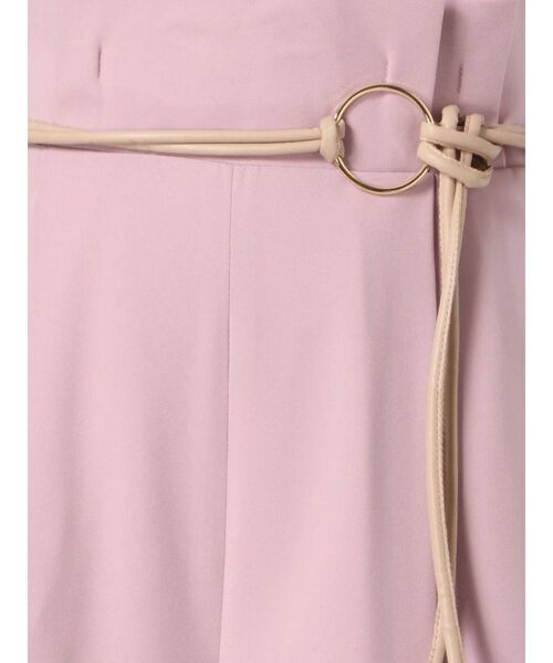 リングベルト付ハイウエストタックストレートパンツ