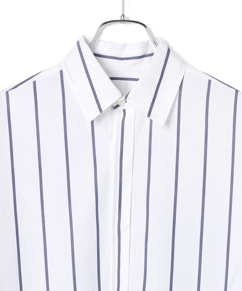 ADAM ET ROPE'（アダムエロペ）の「＜洗える＞ボリュームシルエットシャツワンピース（ワンピース・レディース・ホワイト系その他/ターコイズブルー/ホワイト・FREE）」の10枚目の写真