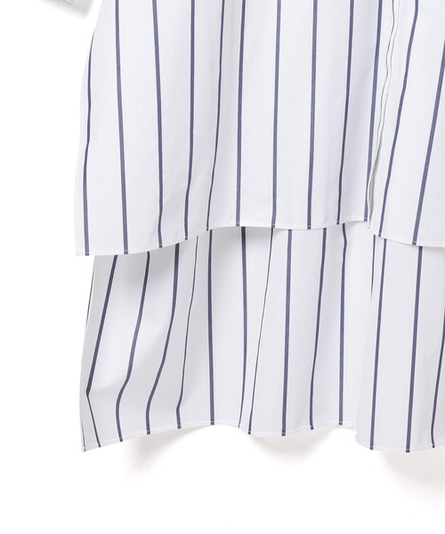 ADAM ET ROPE'（アダムエロペ）の「＜洗える＞ボリュームシルエットシャツワンピース（ワンピース・レディース・ホワイト系その他/ターコイズブルー/ホワイト・FREE）」の11枚目の写真