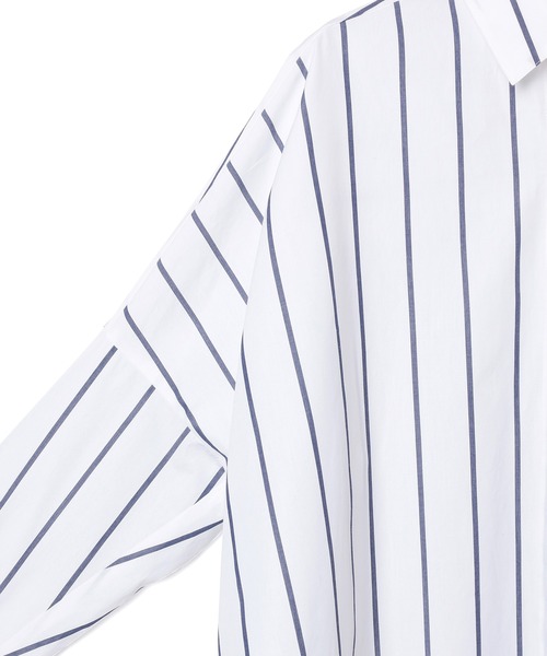 ADAM ET ROPE'（アダムエロペ）の「＜洗える＞ボリュームシルエットシャツワンピース（ワンピース・レディース・ホワイト系その他/ターコイズブルー/ホワイト・FREE）」の12枚目の写真