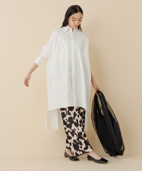 ADAM ET ROPE'（アダムエロペ）の「＜洗える＞ボリュームシルエットシャツワンピース（ワンピース・レディース・ホワイト系その他/ターコイズブルー/ホワイト・FREE）」の20枚目の写真