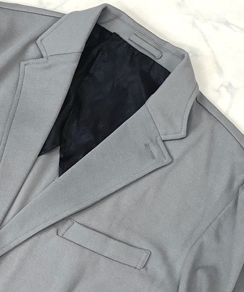 Beno（ビーノ）の「ストレッチカットジョーゼット ベーシック テーラードジャケット（テーラードジャケット・メンズ・ネイビー/ブラック/オリーブ/グレー/ワイン/チャコールグレー/ベージュ/ブラウン・L/M/XL）」の18枚目の写真