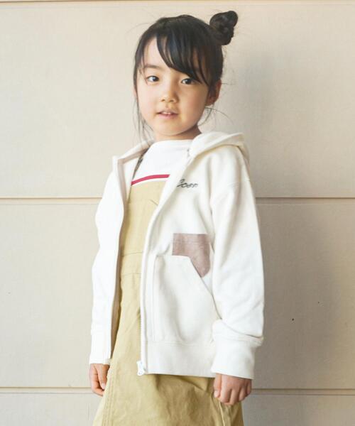 coen（コーエン）の「【coen キッズ/ジュニア】コーエンロゴ刺繍ジップパーカー（パーカー・キッズ・ライトブルー/ホワイト・130/110/150）」の3枚目の写真