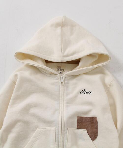 coen（コーエン）の「【coen キッズ/ジュニア】コーエンロゴ刺繍ジップパーカー（パーカー・キッズ・ライトブルー/ホワイト・130/110/150）」の12枚目の写真