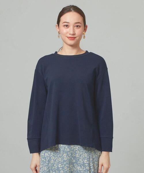 closet story（クローゼットストーリー）の「＜closet story＞ オウトツ ラウンド カットソー（Tシャツ/カットソー・レディース・ネイビー/オフホワイト/ライトピンク・FREE）」の7枚目の写真