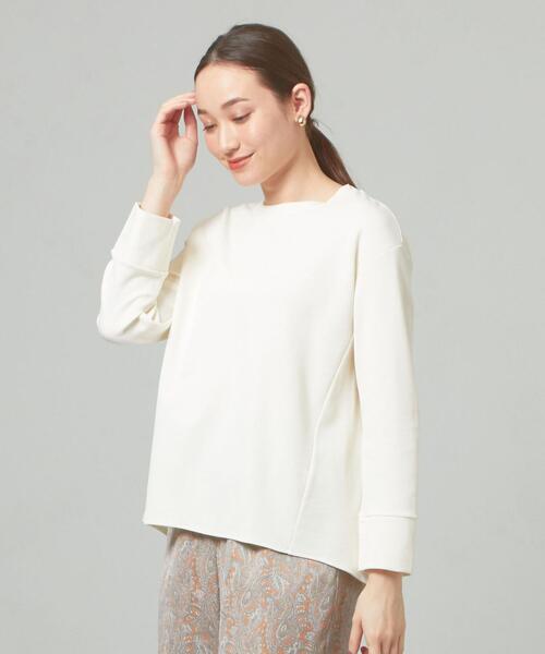 closet story（クローゼットストーリー）の「＜closet story＞ オウトツ ラウンド カットソー（Tシャツ/カットソー・レディース・ネイビー/オフホワイト/ライトピンク・FREE）」の9枚目の写真