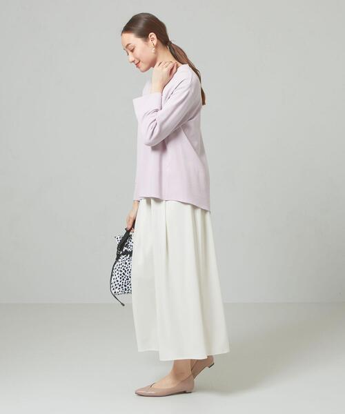 closet story（クローゼットストーリー）の「＜closet story＞ オウトツ ラウンド カットソー（Tシャツ/カットソー・レディース・ネイビー/オフホワイト/ライトピンク・FREE）」の5枚目の写真