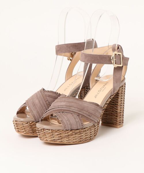 JILLSTUART shoe(ジルスチュアート シュー)の「ラタン風ソールアンクルストラップサンダル(サンダル・レディース・ブルー/ピンク/サンドベージュ/ダークグレー・22.5cm/23.0cm/23.5cm/24.0cm/24.5cm)」の1枚目の写真