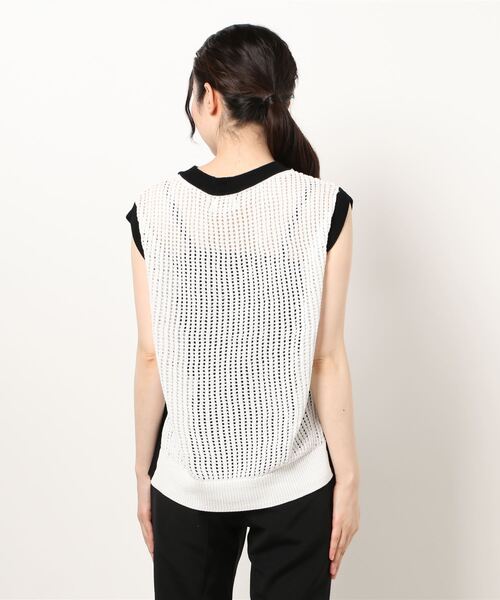 Luftrobe(ルフトローブ)の「《Luftrobe》バイカラーメッシュニット(ニット/セーター・レディース・ホワイト・9号)」の3枚目の写真