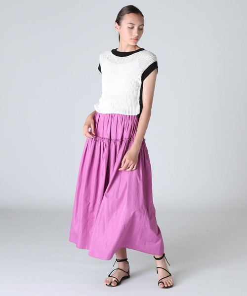 Luftrobe(ルフトローブ)の「《Luftrobe》バイカラーメッシュニット(ニット/セーター・レディース・ホワイト・9号)」の8枚目の写真