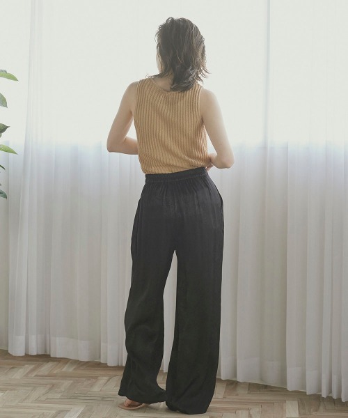 Willful by lipstar（ウィルフル バイ リップスター）の「【Willful by lipstar】サテンジャガードリラックスパンツ（その他パンツ・レディース・カーキ/ブラック/グリーン・M/S）」の14枚目の写真