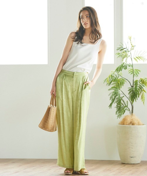 Willful by lipstar（ウィルフル バイ リップスター）の「【Willful by lipstar】サテンジャガードリラックスパンツ（その他パンツ・レディース・カーキ/ブラック/グリーン・M/S）」の16枚目の写真