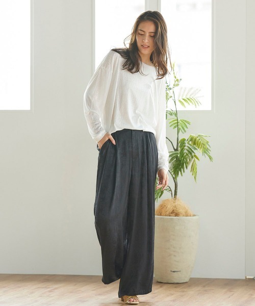 Willful by lipstar（ウィルフル バイ リップスター）の「【Willful by lipstar】サテンジャガードリラックスパンツ（その他パンツ・レディース・カーキ/ブラック/グリーン・M/S）」の18枚目の写真