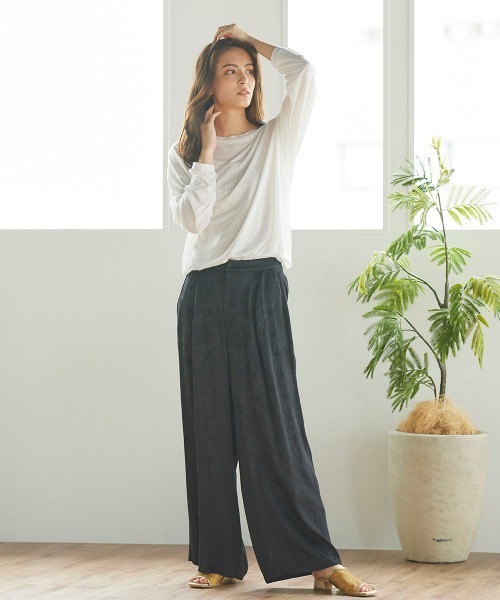 Willful by lipstar（ウィルフル バイ リップスター）の「【Willful by lipstar】サテンジャガードリラックスパンツ（その他パンツ・レディース・カーキ/ブラック/グリーン・M/S）」の19枚目の写真