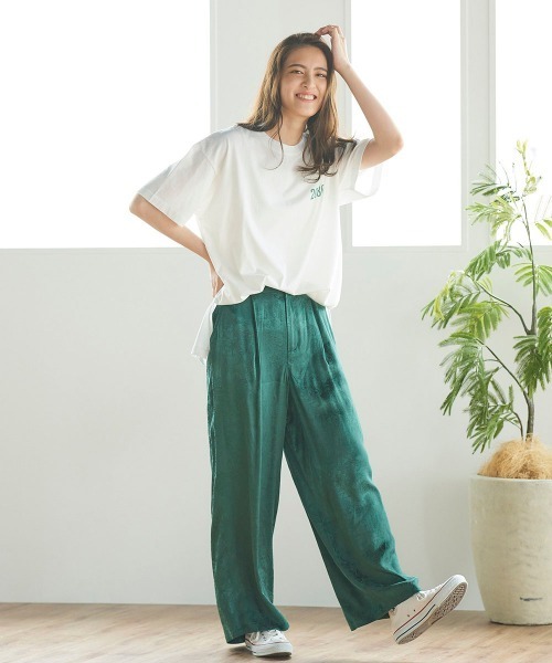 Willful by lipstar（ウィルフル バイ リップスター）の「【Willful by lipstar】サテンジャガードリラックスパンツ（その他パンツ・レディース・カーキ/ブラック/グリーン・M/S）」の20枚目の写真