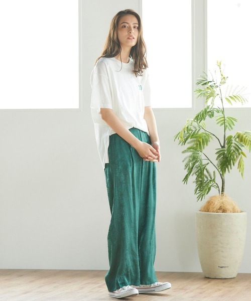 Willful by lipstar（ウィルフル バイ リップスター）の「【Willful by lipstar】サテンジャガードリラックスパンツ（その他パンツ・レディース・カーキ/ブラック/グリーン・M/S）」の21枚目の写真