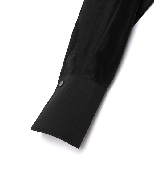 ADAM ET ROPE'(アダムエロペ)の「<洗える>【WEB限定】ブザムシアーシャツ(シャツ/ブラウス・レディース・ブラック/ホワイト/ライトグリーン/ブルー・FREE)」の9枚目の写真