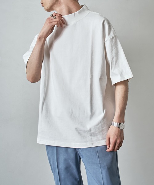 PUBLUX（パブリュクス）の「【PUBLUX/パブリュクス】ヘビーオンスモックネックオーバーサイズTシャツ（Tシャツ/カットソー・メンズ・ブラック/ホワイト・マルチサイズ）」の12枚目の写真