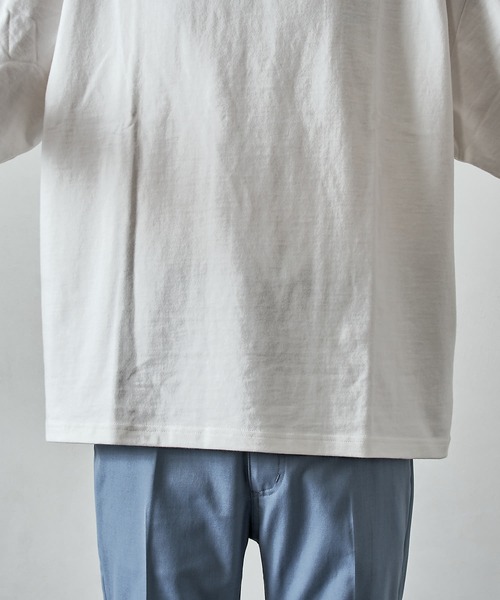 PUBLUX（パブリュクス）の「【PUBLUX/パブリュクス】ヘビーオンスモックネックオーバーサイズTシャツ（Tシャツ/カットソー・メンズ・ブラック/ホワイト・マルチサイズ）」の14枚目の写真