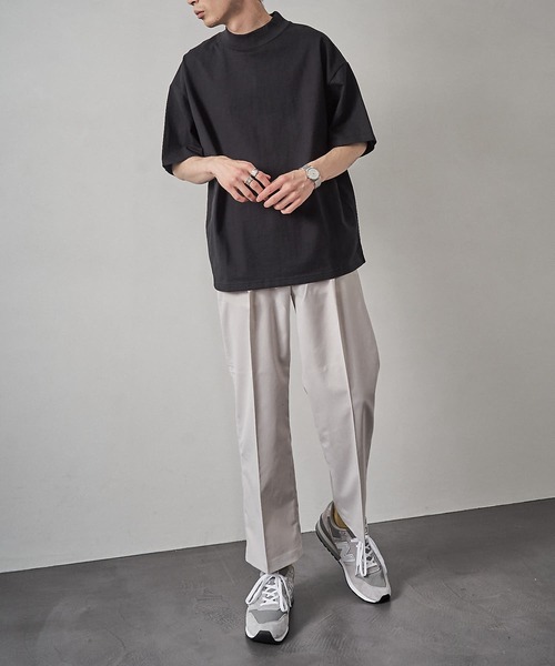 PUBLUX（パブリュクス）の「【PUBLUX/パブリュクス】ヘビーオンスモックネックオーバーサイズTシャツ（Tシャツ/カットソー・メンズ・ブラック/ホワイト・マルチサイズ）」の13枚目の写真