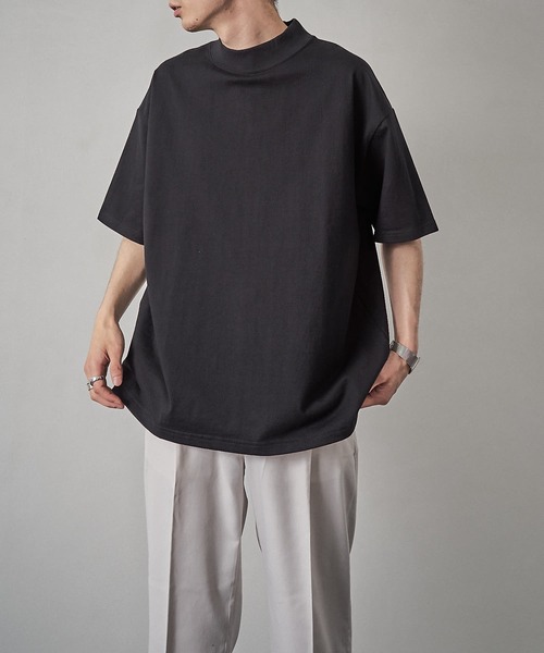 PUBLUX（パブリュクス）の「【PUBLUX/パブリュクス】ヘビーオンスモックネックオーバーサイズTシャツ（Tシャツ/カットソー・メンズ・ブラック/ホワイト・マルチサイズ）」の8枚目の写真