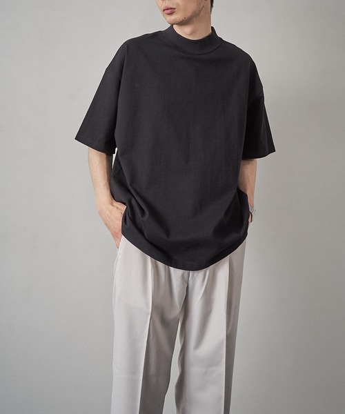 PUBLUX（パブリュクス）の「【PUBLUX/パブリュクス】ヘビーオンスモックネックオーバーサイズTシャツ（Tシャツ/カットソー・メンズ・ブラック/ホワイト・マルチサイズ）」の10枚目の写真