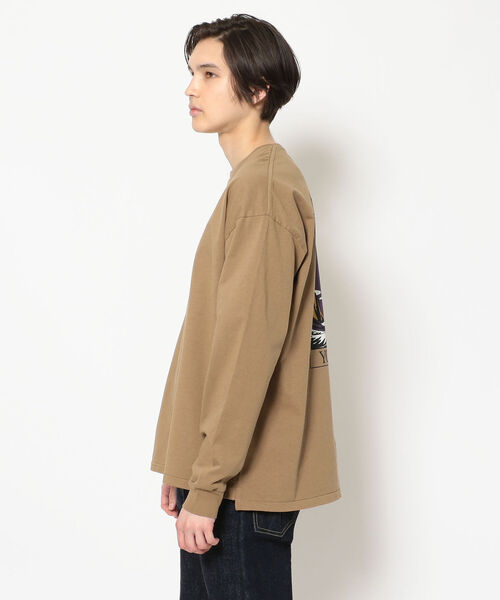 CAL O LINE（キャルオーライン）の「CAL O LINE /キャルオーライン　WAVE L/S TEE  CALIFORNIA（Tシャツ/カットソー・メンズ・ホワイト/ブラウン・MEDIUM/LARGE）」の5枚目の写真