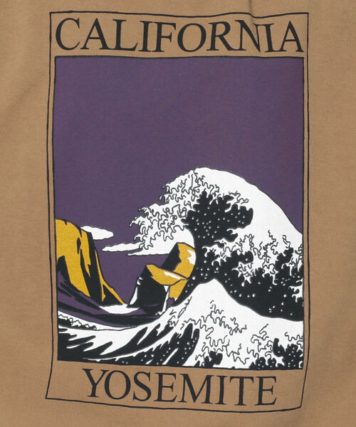 CAL O LINE（キャルオーライン）の「CAL O LINE /キャルオーライン　WAVE L/S TEE  CALIFORNIA（Tシャツ/カットソー・メンズ・ホワイト/ブラウン・MEDIUM/LARGE）」の7枚目の写真