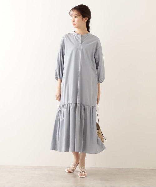 NATURAL BEAUTY BASIC（ナチュラルビューティーベーシック）の「切り替えギャザーシャツワンピース（ワンピース・レディース・ブルー/ベージュ/オフホワイト・MEDIUM）」の17枚目の写真