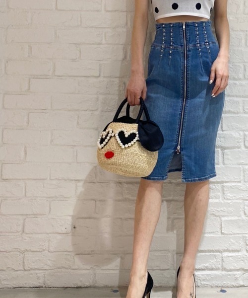 a-jolie（アジョリー）の「★【a-jolie/アジョリー】パールハートサングラスフェイスカゴバッグ(小)（かごバッグ・レディース・ブラック/ベージュ/ダークベージュ・FREE）」の14枚目の写真