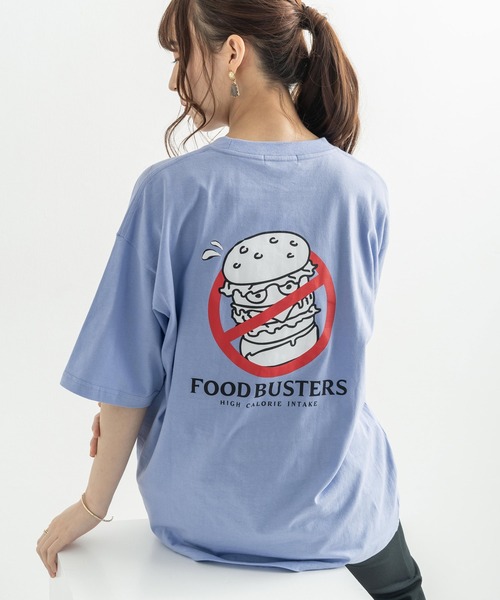 Rocky Monroe（ロッキーモンロー）の「オーバーサイズ パロディプリント 半袖 ビッグT（Tシャツ/カットソー・メンズ・オフホワイト/サックスブルー/ブラック/パープル/ホワイト系/ブラック系/ベージュ系/グリーン系/サックスブルー系/グレイッシュベージュ/グリーン/パープル系・L/S/M）」の12枚目の写真