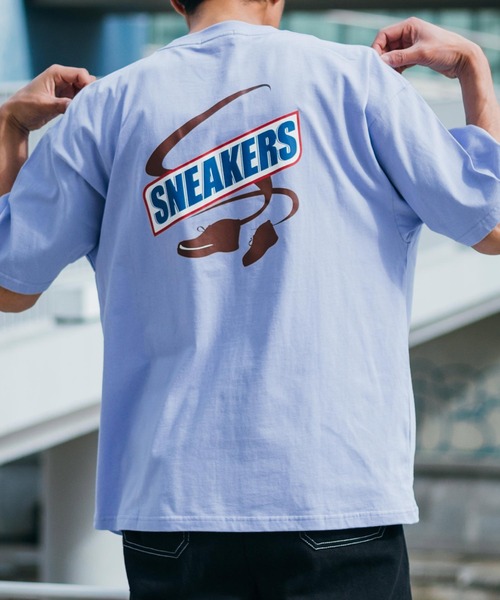 Rocky Monroe（ロッキーモンロー）の「オーバーサイズ パロディプリント 半袖 ビッグT（Tシャツ/カットソー・メンズ・オフホワイト/サックスブルー/ブラック/パープル/ホワイト系/ブラック系/ベージュ系/グリーン系/サックスブルー系/グレイッシュベージュ/グリーン/パープル系・L/S/M）」の15枚目の写真