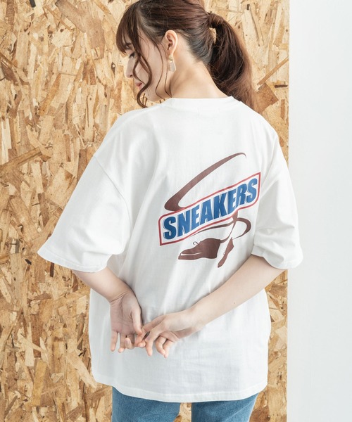 Rocky Monroe（ロッキーモンロー）の「オーバーサイズ パロディプリント 半袖 ビッグT（Tシャツ/カットソー・メンズ・オフホワイト/サックスブルー/ブラック/パープル/ホワイト系/ブラック系/ベージュ系/グリーン系/サックスブルー系/グレイッシュベージュ/グリーン/パープル系・L/S/M）」の18枚目の写真